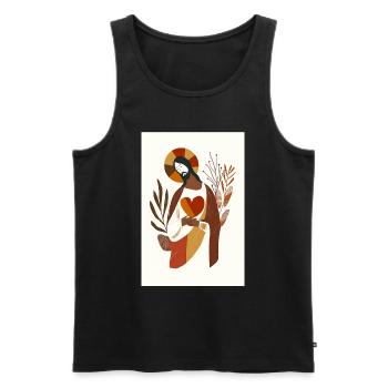 Jesus Canvas Print, Digitaler Download, Neutrale - Männer Premium Bio Tank Top - Schwarz - Vorne - AI Model Male 178 light (178cm)