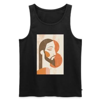 Boho Jésus Art mural, téléchargement numérique, - Débardeur bio Premium Homme - noir - Devant - AI Model Male 178 light (178cm)