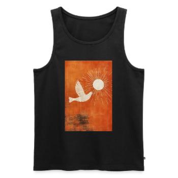 Minimaliste Dove Art Mural Moderne - Débardeur bio Premium Homme - noir - Devant - AI Model Male 178 light (178cm)