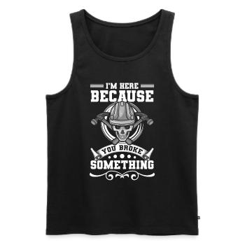 Craftsman Profession Hammer House - Men's Premium Organic Tank Top - black - Front - AI Model Male 178 light (178cm)