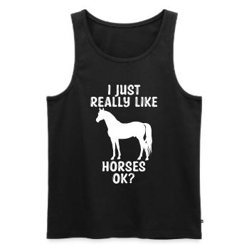 Horse Lover Équitation Chevaux - Débardeur bio Premium Homme - noir - Devant - Michal (187cm)