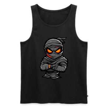 Mumie Comic Halloween - Männer Premium Bio Tank Top - Schwarz - Vorne - Michal (187cm)