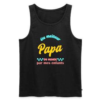 élu meilleur papa du monde par mes enfants - Débardeur bio Premium Homme - noir - Devant - Michal (187cm)