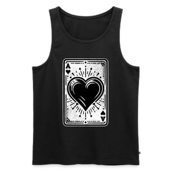 Herz Ass Karte - Männer Premium Bio Tank Top - Schwarz - Vorne - AI Model Male 178 light (178cm)