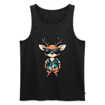 Deer Comic Funny Summer - Men's Premium Organic Tank Top - black - Front - Michal (187cm)