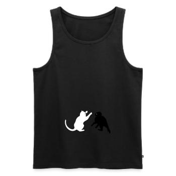 kämpfende Katzen / cat fight (2c) - Débardeur bio Premium Homme - noir - Devant - AI Model Male 178 light (178cm)