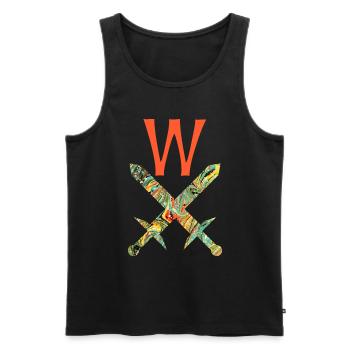 Crossed swords E 200 W - Men's Premium Organic Tank Top - black - Front - AI Model Male 178 light (178cm)