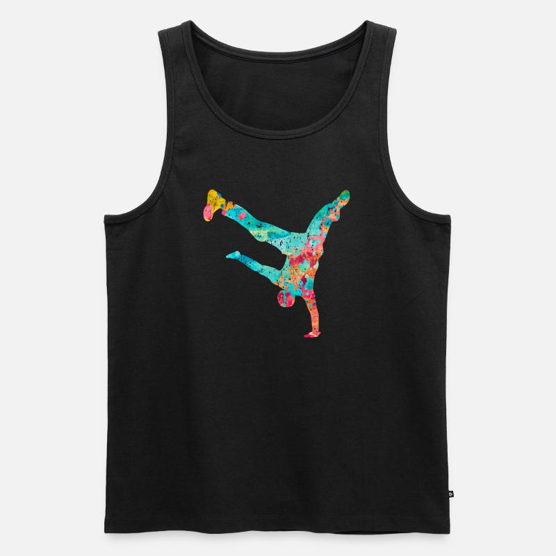 Breakdance Breakdancer PopArt - Männer Premium Bio Tank Top - Schwarz