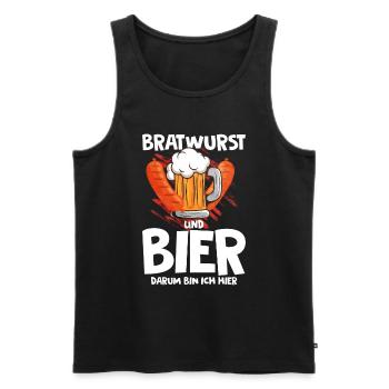 Bratwurst en cadeau - Débardeur bio Premium Homme - noir - Devant - Michal (187cm)