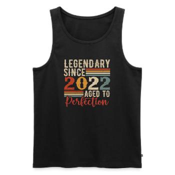 Légendaire Depuis 2022 Cadeau D'anniversaire 2022 - Débardeur bio Premium Homme - noir - Devant - AI Model Male 178 light (178cm)