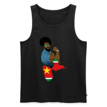 Guadeloupe Drapeau Antilles Gwada Caraïbe - Débardeur bio Premium Homme - noir - Devant - AI Model Male 178 light (178cm)