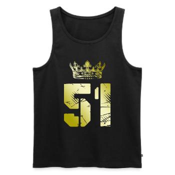 51 Zahl Krone - Männer Premium Bio Tank Top - Schwarz - Vorne - Michal (187cm)