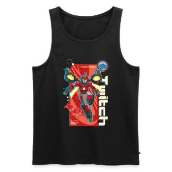 Transformers Earth Spark Charakter Terran Twitch - Männer Premium Bio Tank Top - Schwarz - Vorne - AI Model Male 178 light (178cm)