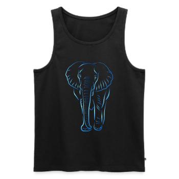 Motiv Elefant in blau Geschenk - Männer Premium Bio Tank Top - Schwarz - Vorne - AI Model Male 178 light (178cm)