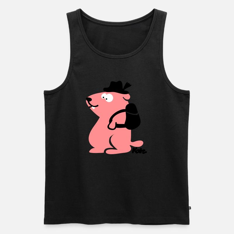 Murmeltier (c) - Männer Premium Bio Tank Top - Schwarz