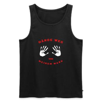 HÄNDE WEG VON MEINEM MANN - Männer Premium Bio Tank Top - Schwarz - Vorne - AI Model Male 178 light (178cm)