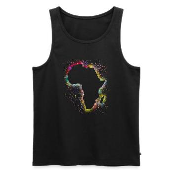 Africa - Men's Premium Organic Tank Top - black - Front - Michal (187cm)