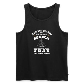 Segeln mit meiner Frau,Segler - Männer Premium Bio Tank Top - Schwarz - Vorne - Michal (187cm)