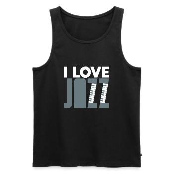I love jazz piano kids gift christmas - Men's Premium Organic Tank Top - black - Front - Michal (187cm)