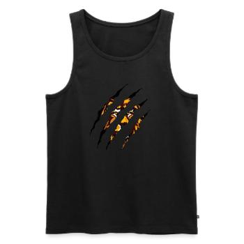 Griffe de Lion - Tête de Lion - Débardeur bio Premium Homme - noir - Devant - Michal (187cm)