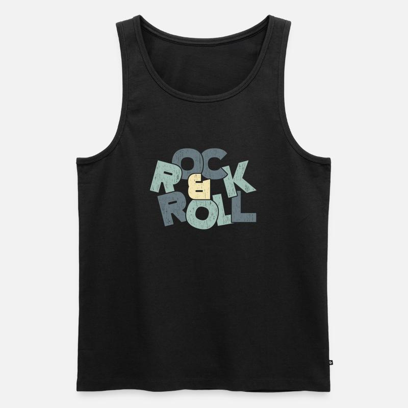 Rock & Roll Kinder Geschenk Spruch - Männer Premium Bio Tank Top - Schwarz