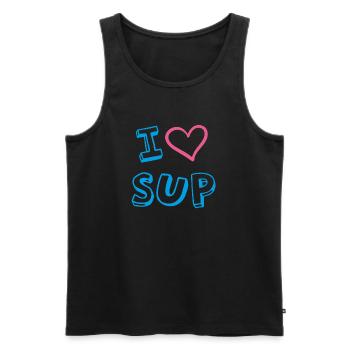 J'AIME SUP - SUP T-Shirt pour fille SUP - Débardeur bio Premium Homme - noir - Devant - Michal (187cm)