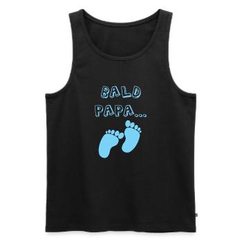 Bald dad baby birth boy pregnancy father - Men's Premium Organic Tank Top - black - Front - AI Model Male 178 light (178cm)