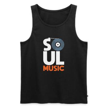 Soul musique cadeau enfants Noël - Débardeur bio Premium Homme - noir - Devant - Michal (187cm)