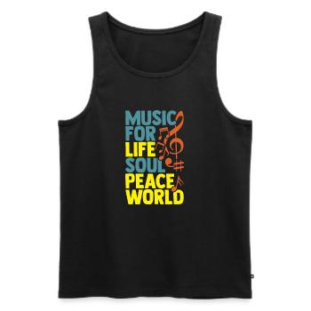 Musik fürs Leben Geschenk Frieden Welt - Männer Premium Bio Tank Top - Schwarz - Vorne - AI Model Male 178 light (178cm)