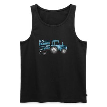 No farmer, no food tractor saying gift - Men's Premium Organic Tank Top - black - Front - Michal (187cm)