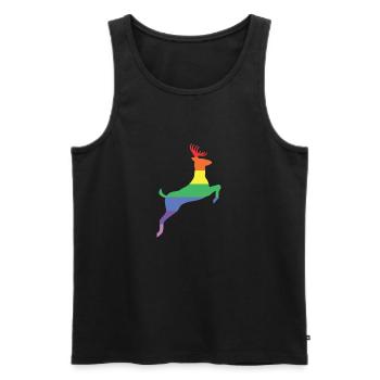 Rainbow Deer Gift Colorful Pride CSD - Men's Premium Organic Tank Top - black - Front - AI Model Male 178 light (178cm)