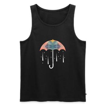 Polygon Kunst Regenschirm Bunt Regen - Männer Premium Bio Tank Top - Schwarz - Vorne - AI Model Male 178 light (178cm)