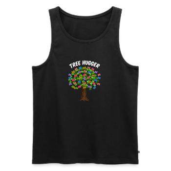 der Hugger - Männer Premium Bio Tank Top - Schwarz - Vorne - AI Model Male 178 light (178cm)
