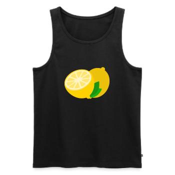 Zitrone Geschenk Gelb Limette Sauer - Männer Premium Bio Tank Top - Schwarz - Vorne - AI Model Male 178 light (178cm)
