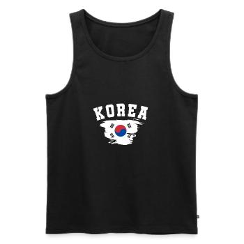North Korea South Korea gift Asia flag - Men's Premium Organic Tank Top - black - Front - Michal (187cm)