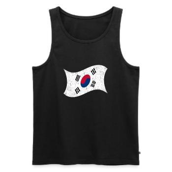 Corée du Nord Corée du Sud Drapeau Corée Asie - Débardeur bio Premium Homme - noir - Devant - AI Model Male 178 light (178cm)