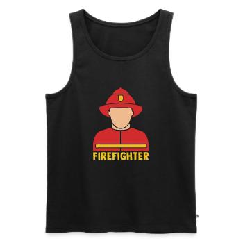 Firefighter Gift Woman Fire Car - Men's Premium Organic Tank Top - black - Front - Michal (187cm)