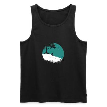 Schlitten Geschenk Schnee Kinder Winter - Männer Premium Bio Tank Top - Schwarz - Vorne - Michal (187cm)