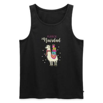 Lustig Lama Weihnachten Spruch Tierfreund Geschenk - Männer Premium Bio Tank Top - Schwarz - Vorne - AI Model Male 178 light (178cm)