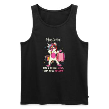 Lustig Aunticorn Einhorn Tante Geschenk Sprüche - Männer Premium Bio Tank Top - Schwarz - Vorne - AI Model Male 178 light (178cm)