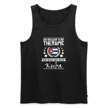 Ich Brauche Keine Therapie Ich Muss Nur Nach Kuba - Männer Premium Bio Tank Top - Schwarz - Vorne - Michal (187cm)