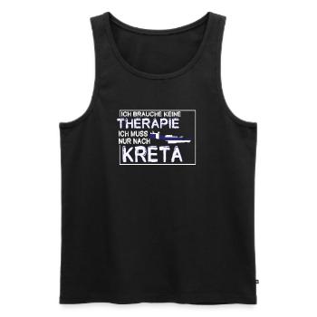 Je n'ai pas besoin de thérapie, je dois juste aller en Crète - Débardeur bio Premium Homme - noir - Devant - AI Model Male 178 light (178cm)