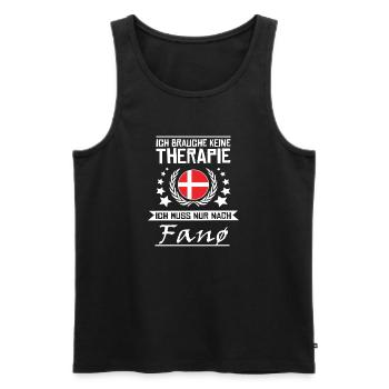 Ich Brauche Keine Therapie Ich Muss Nur Nach Fanö - Männer Premium Bio Tank Top - Schwarz - Vorne - Michal (187cm)