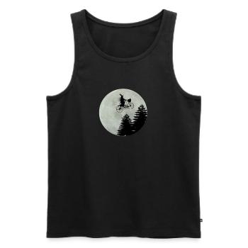 Vélo avec cadeau drôle Halloween de sorcière lune - Débardeur bio Premium Homme - noir - Devant - Michal (187cm)