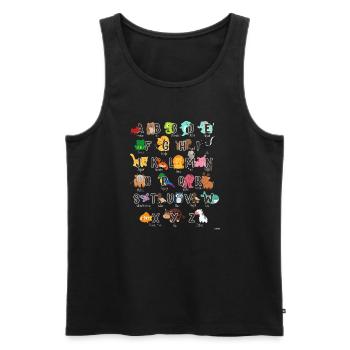 Alphabet Tiere Einschulung Lehrer - Männer Premium Bio Tank Top - Schwarz - Vorne - Michal (187cm)