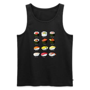 Sushi Übersicht Kostüm Arten - Männer Premium Bio Tank Top - Schwarz - Vorne - Michal (187cm)