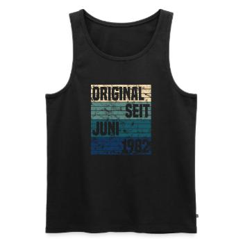 Original June 1982 37th birthday present - Men's Premium Organic Tank Top - black - Front - Michal (187cm)