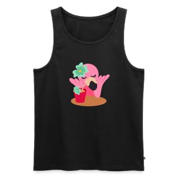 Flamingo Süß Mädchen - Men's Premium Organic Tank Top - black - Front - AI Model Male 178 light (178cm)
