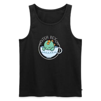 Tea Rex tea tea drinker - Men's Premium Organic Tank Top - black - Front - AI Model Male 178 light (178cm)