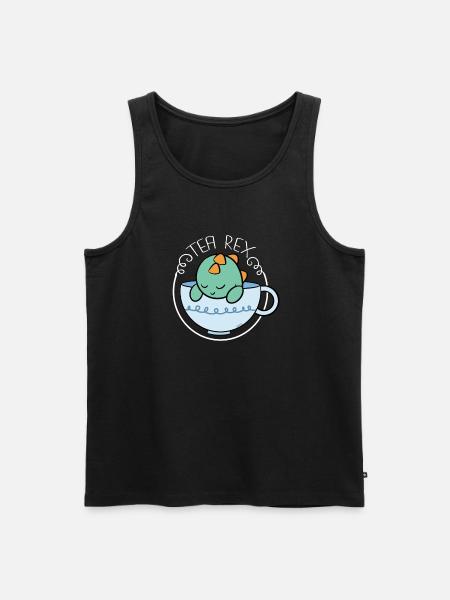 Tea Rex tea tea drinker - Men's Premium Organic Tank Top - black